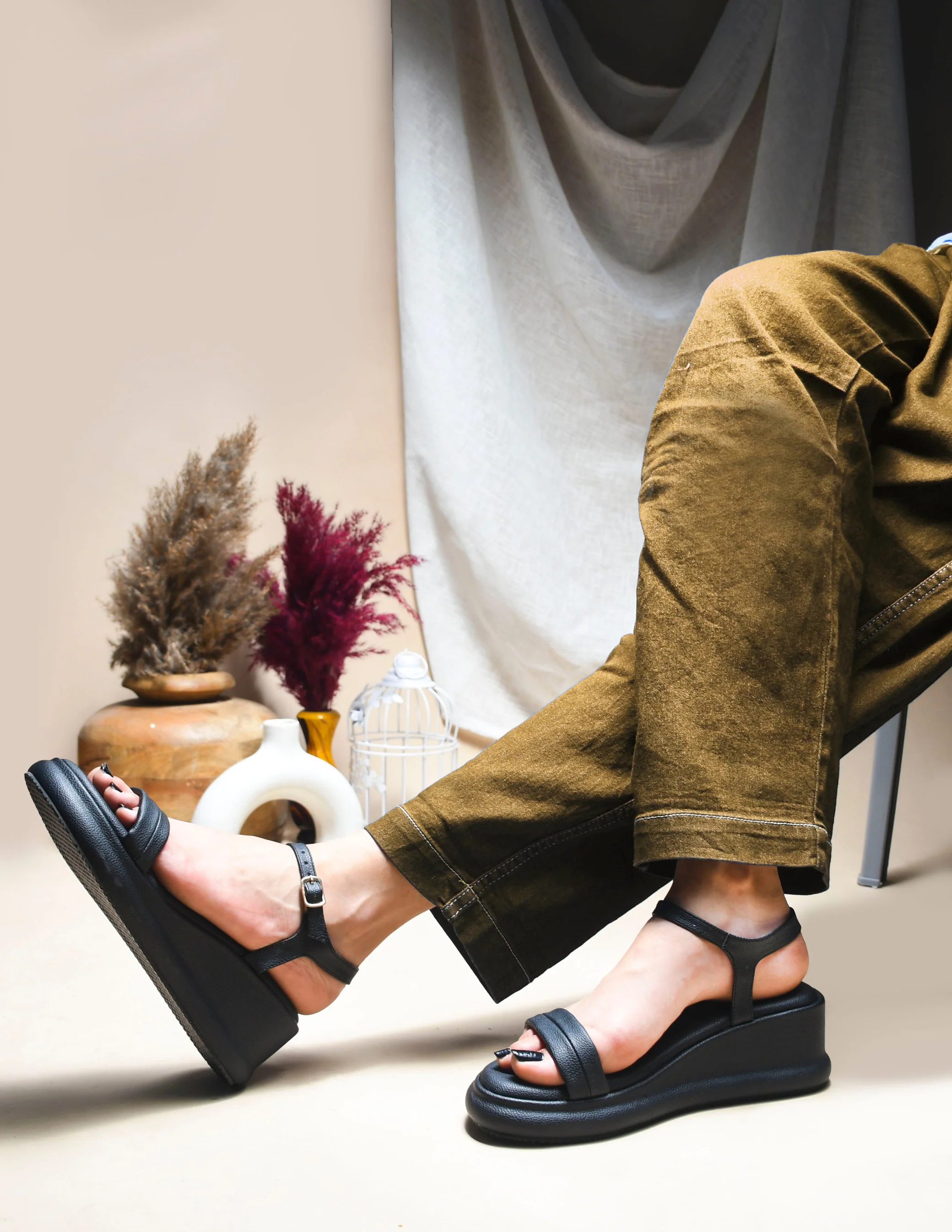 Platform Wedge Sandals for Women with Ankle Strap Buckle Closure JM Looks - Image 3