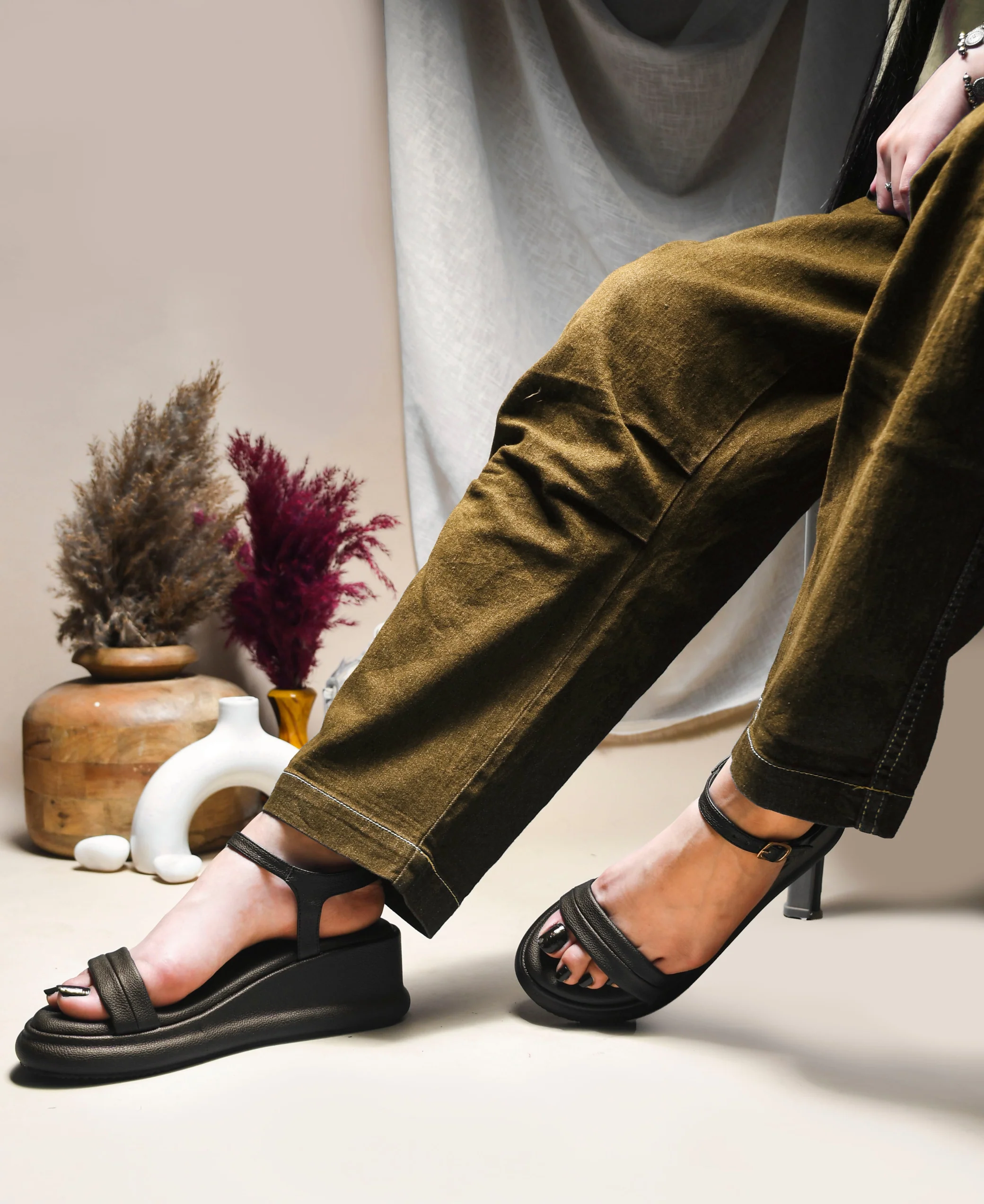 Platform Wedge Sandals for Women with Ankle Strap Buckle Closure JM Looks - Image 4