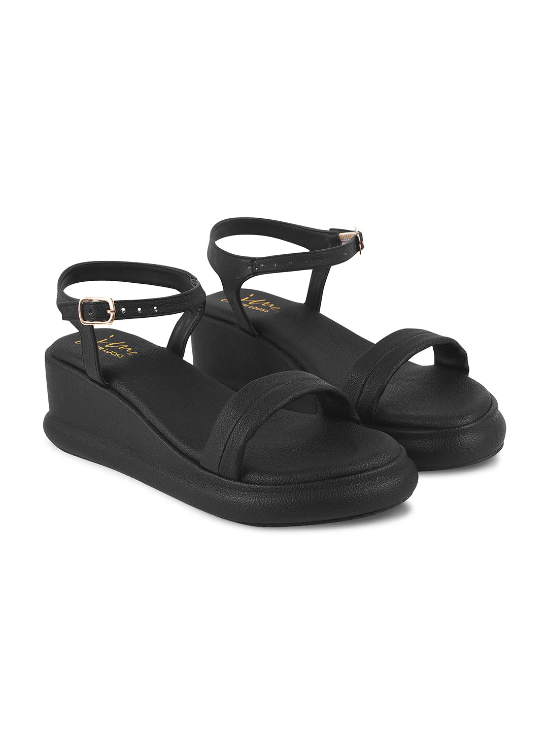Platform Wedge Sandals for Women with Ankle Strap Buckle Closure JM Looks - Image 5