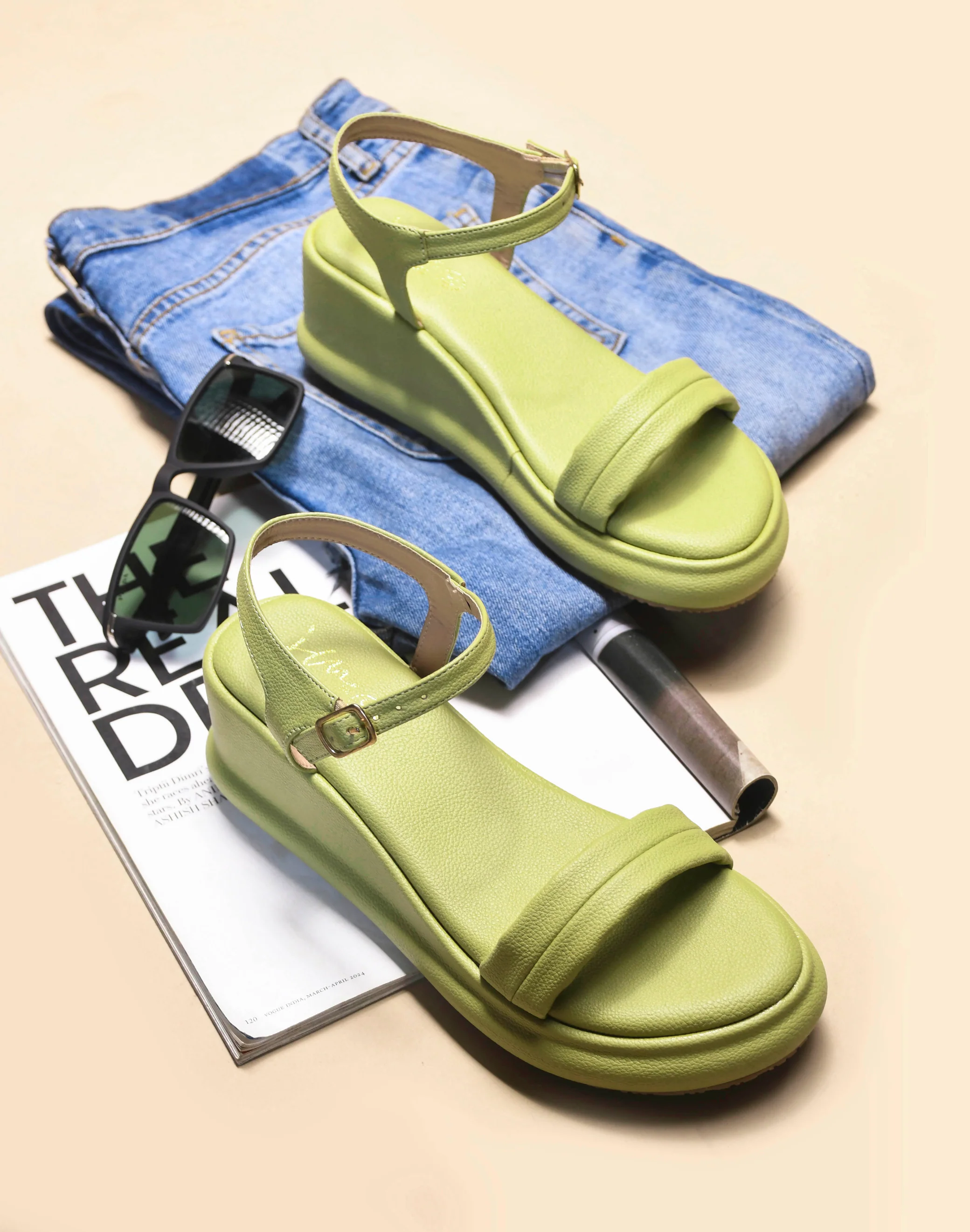 Platform Wedge Sandals for Women with Ankle Strap Buckle Closure JM Looks - Image 7