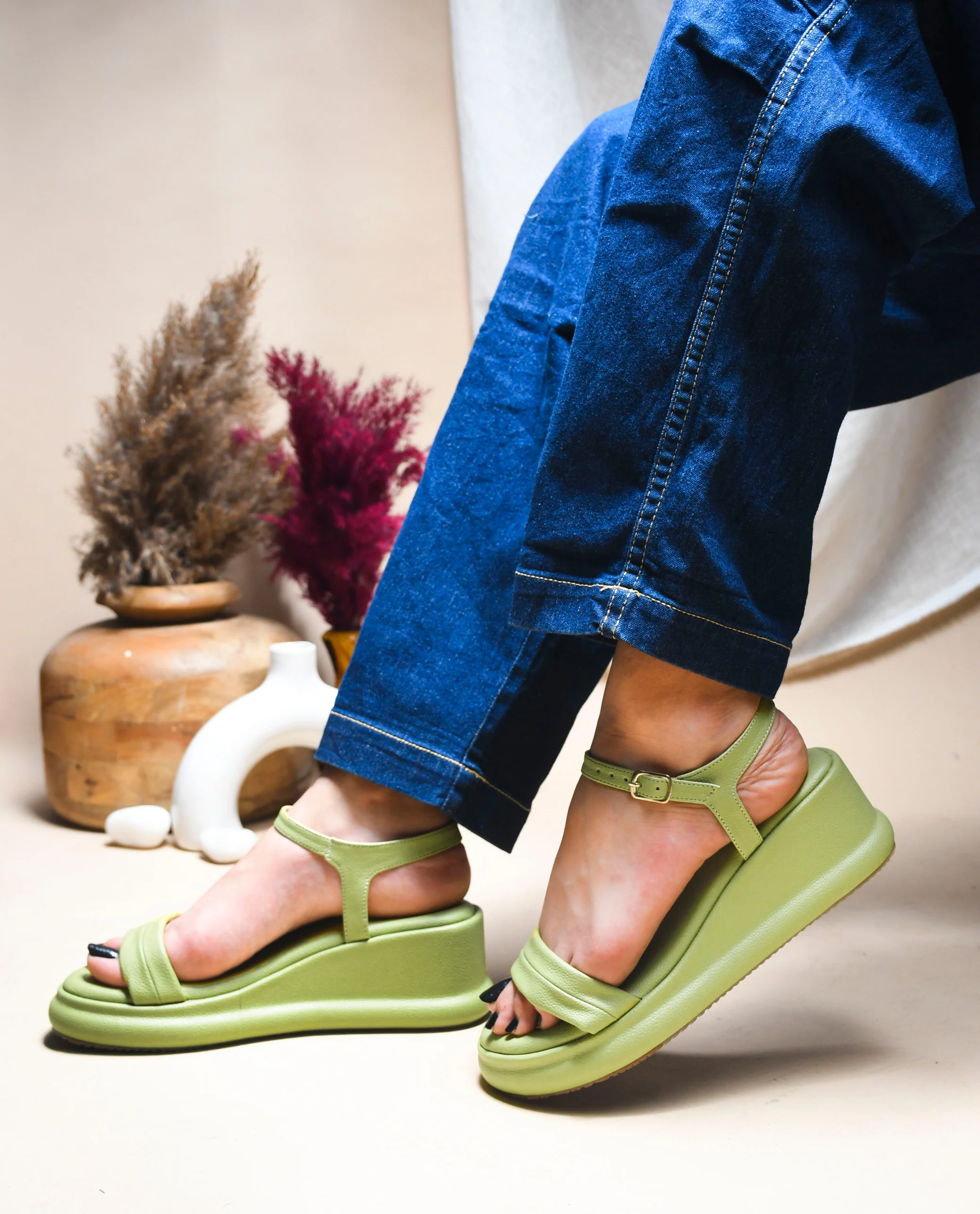 Platform Wedge Sandals for Women with Ankle Strap Buckle Closure JM Looks - Image 8