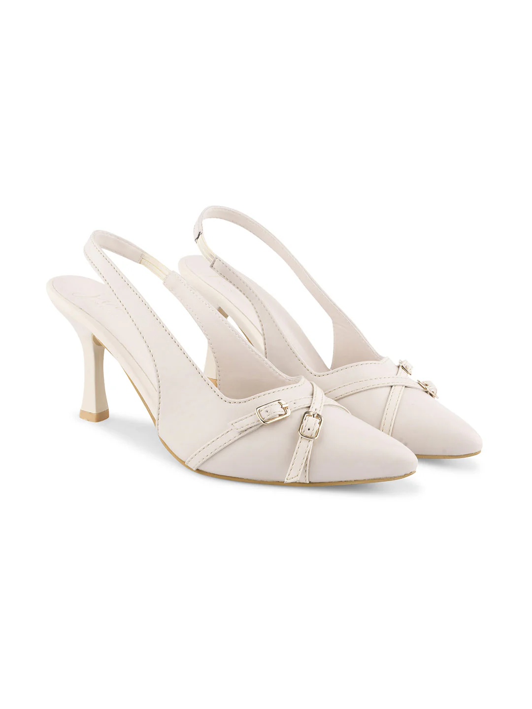 Belt buckle detail slingback stiletto pointed toe heel - Image 13