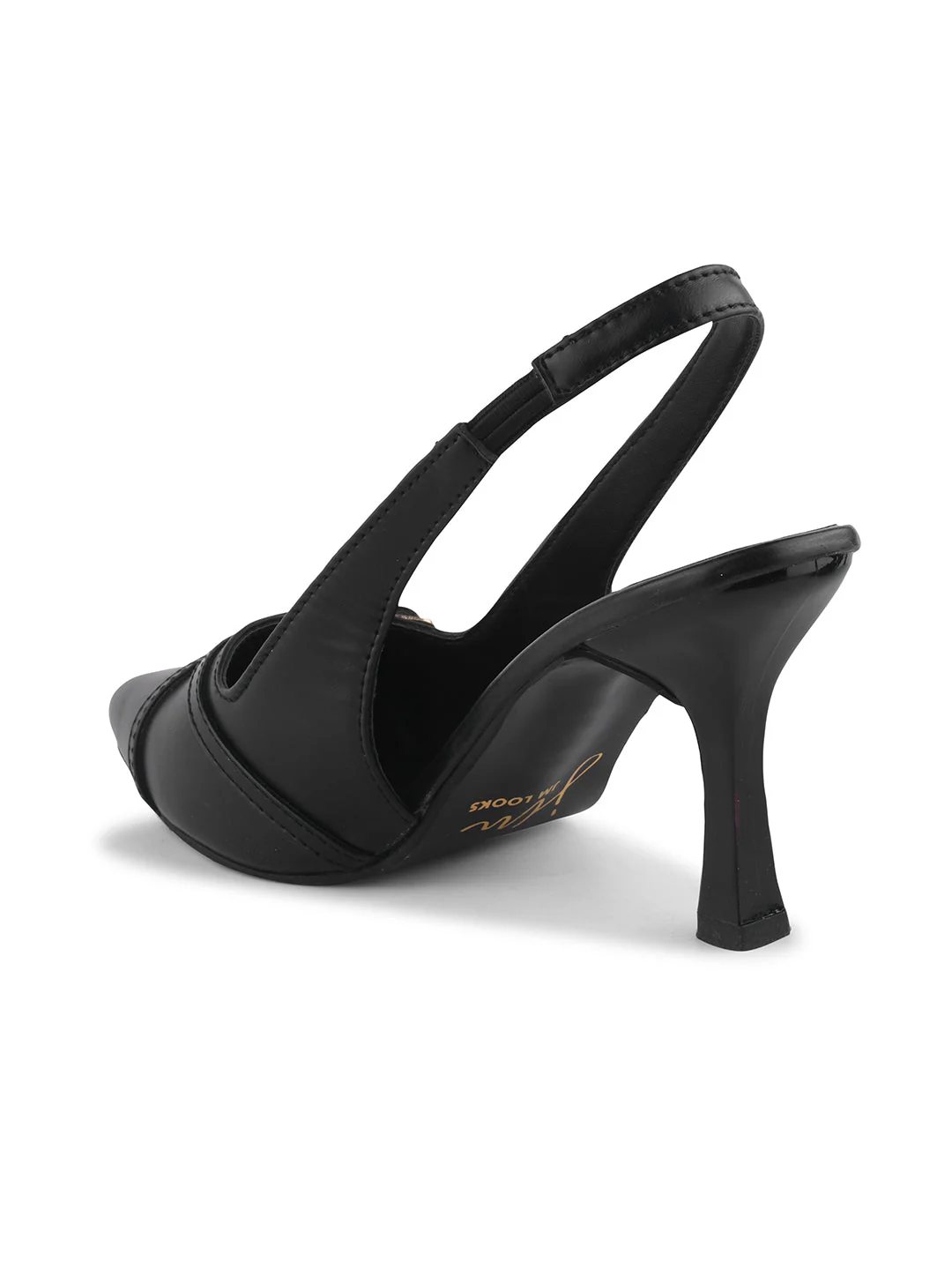 Belt buckle detail slingback stiletto pointed toe heel - Image 6