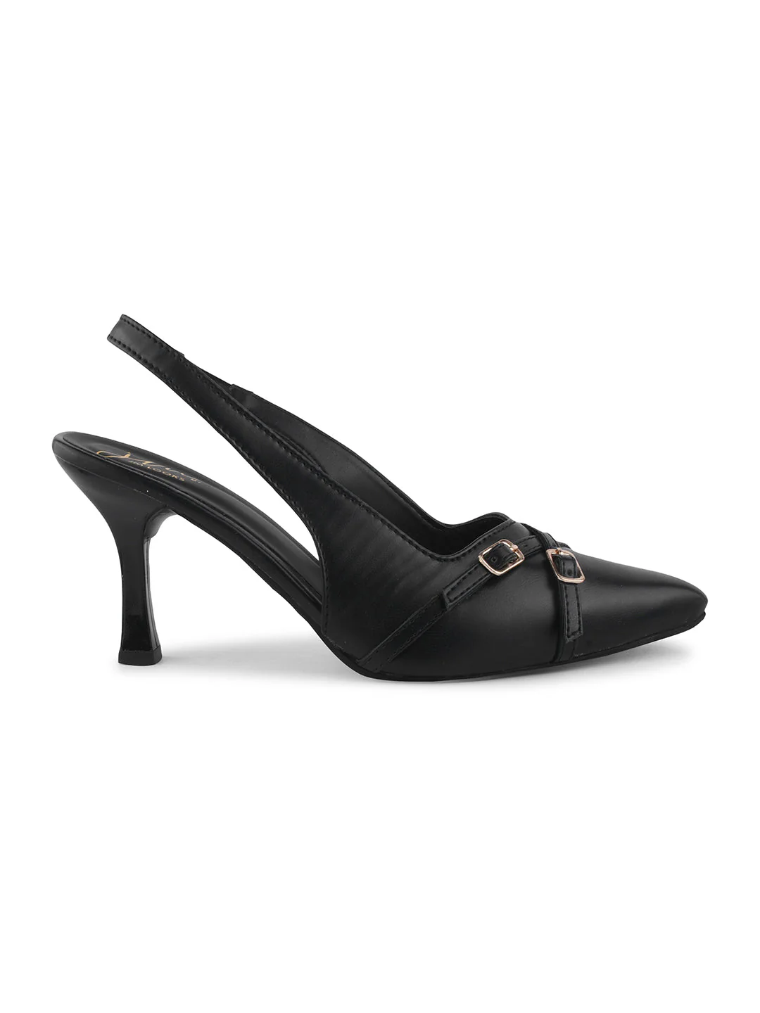 Belt buckle detail slingback stiletto pointed toe heel - Image 10