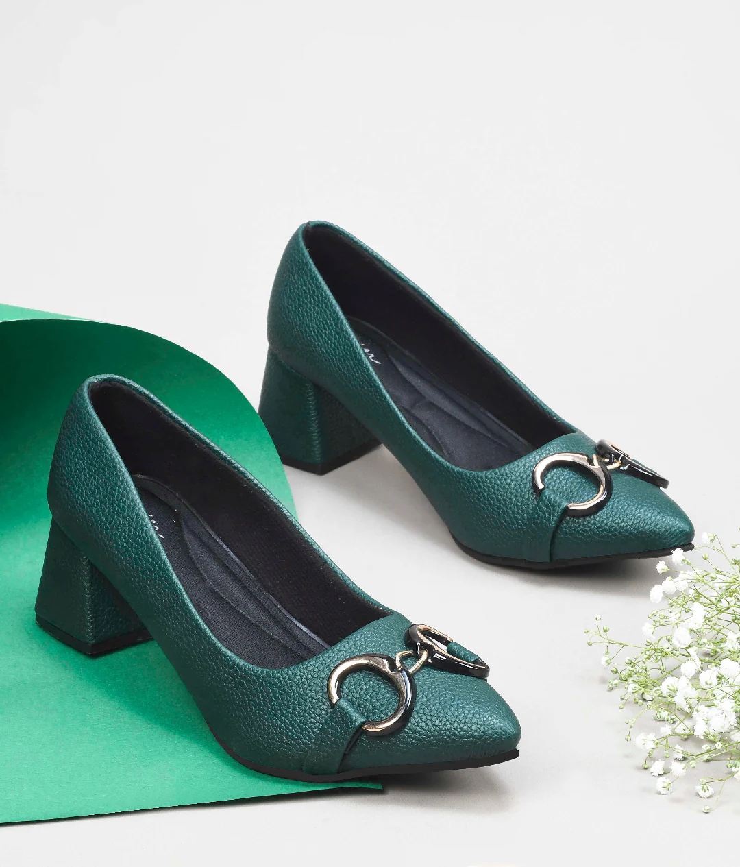 Jm Looks Buckle Embellished Block Heel Pumps - Image 7