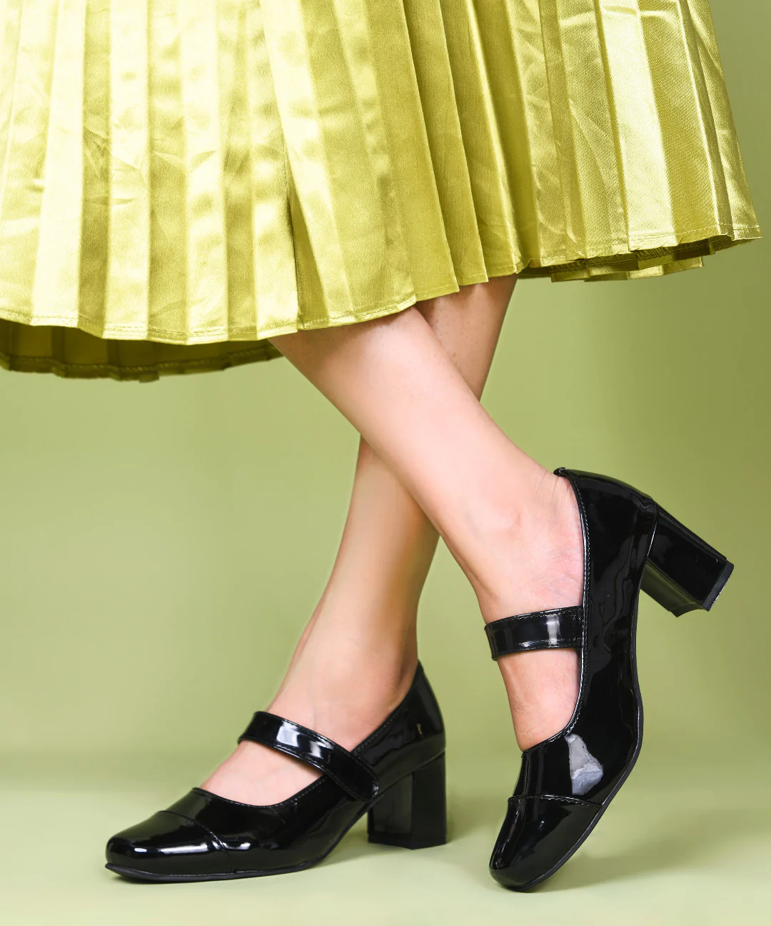 JM Looks Mary Jane Shoes 2.5 Inch Block Heel Buckle Strap