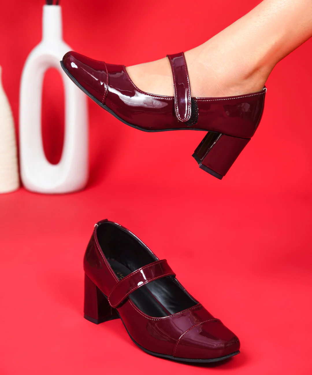 JM Looks Mary Jane Shoes 2.5 Inch Block Heel Buckle Strap - Image 8
