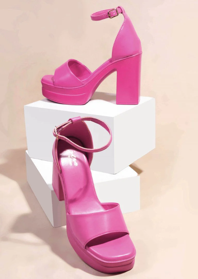 JM Looks Women's Platform Ankle Strap Block Heels - Image 13