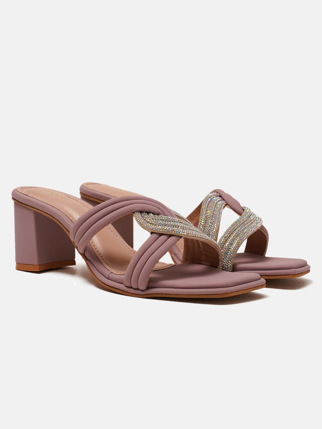 Block Heel Sandals with Decorative Knot Detail - Image 19