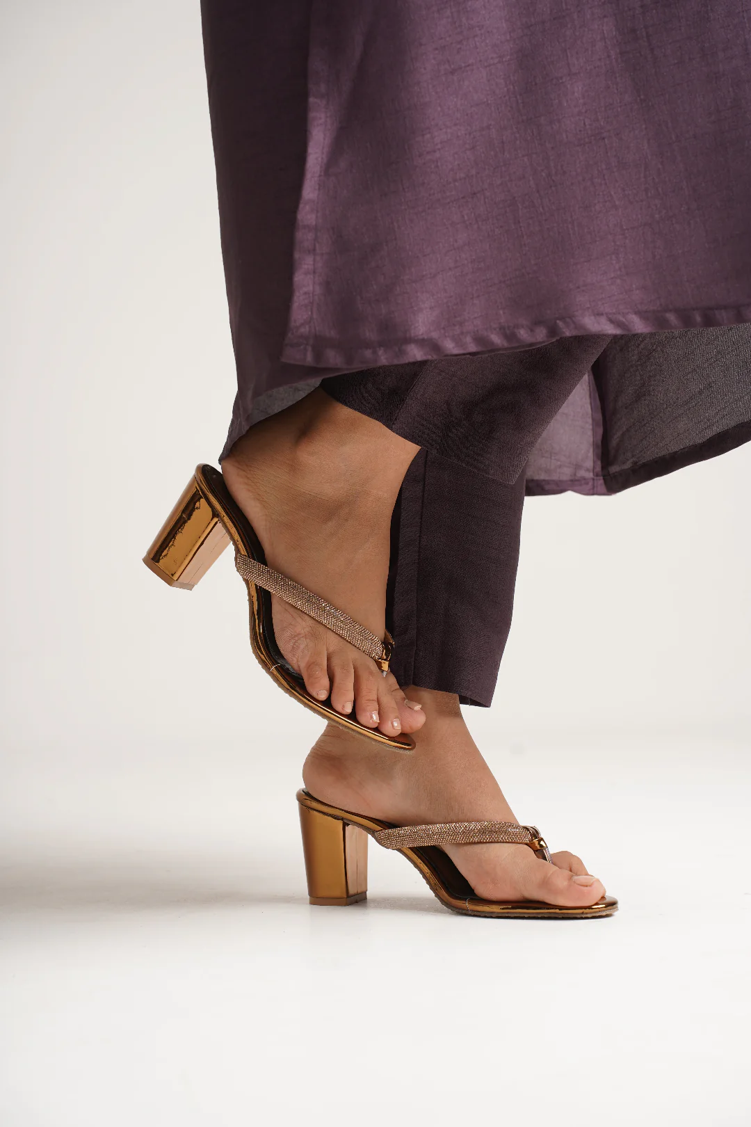 Jm Looks Embellished Thong Block Heel Sandals - Image 6