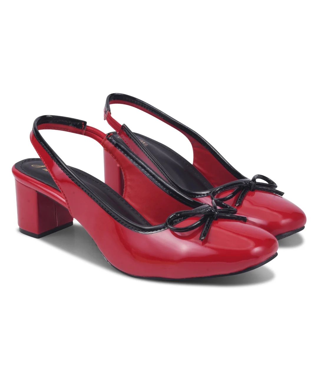 JM Looks Sling-back Block Heels Blush Pink, Red, Cherry - Image 9