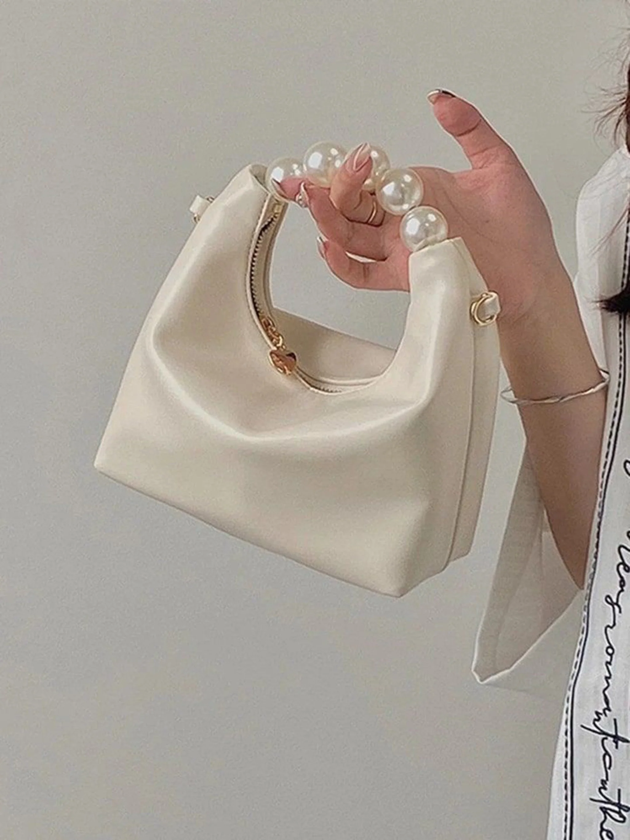 Elegant Pearl Accent Handbag