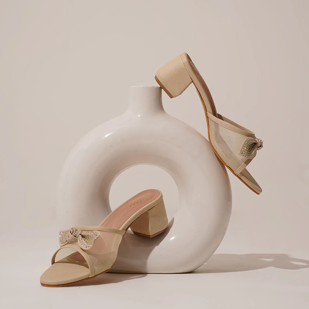 Bow Block Heel Mules for Women with Rhinestone Embellishment - Image 12