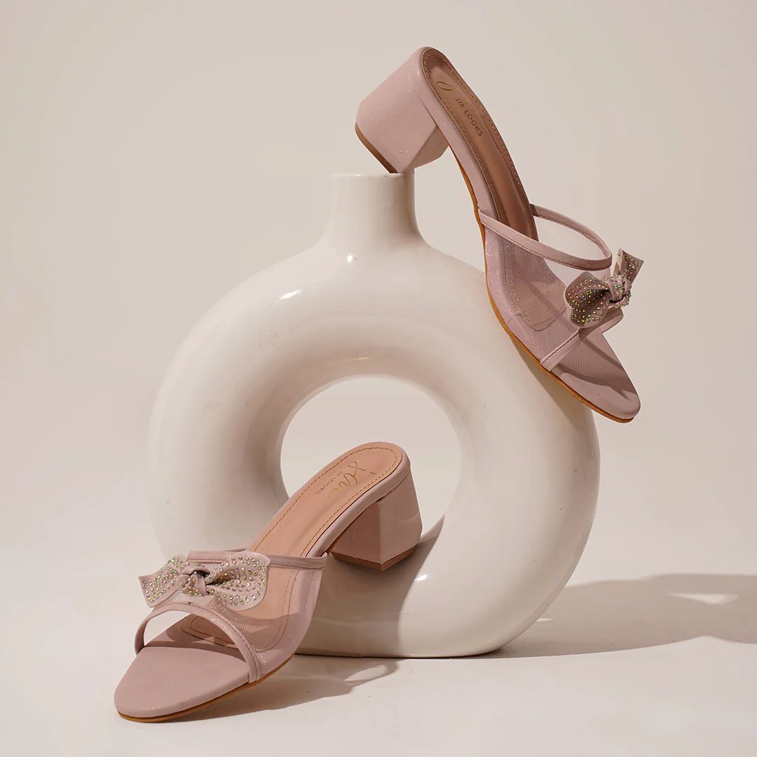 Bow Block Heel Mules for Women with Rhinestone Embellishment - Image 19