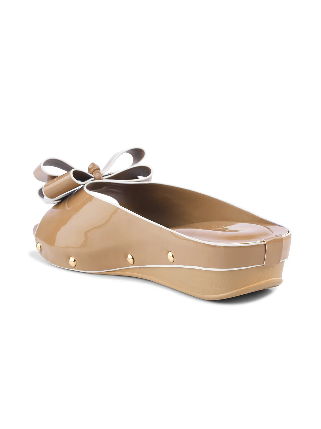 Women Platform Wedge Slide Peep Toe With Bow - Image 18