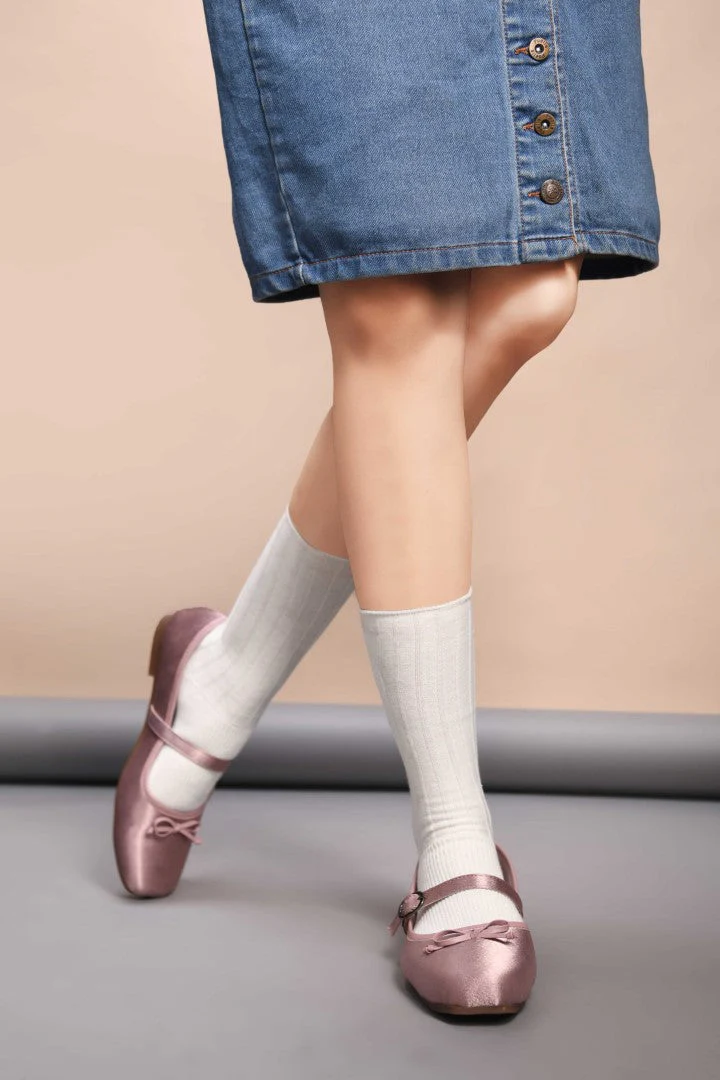 JM Looks Mary Jane Flat Shoes Square Toe with Bow - Image 8