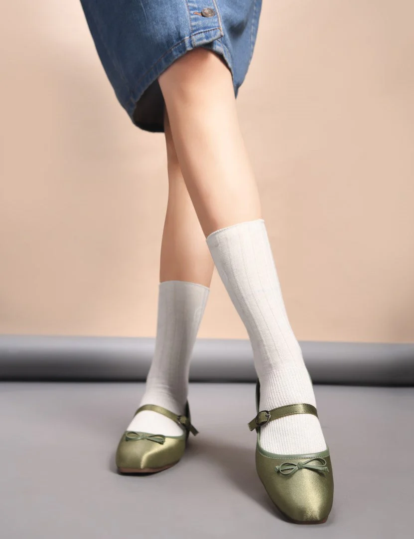 JM Looks Bow Flat Square Toe Mary Jane Shoes - Image 10