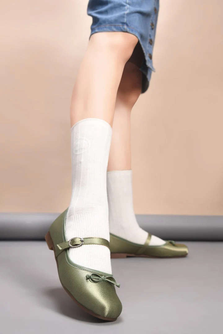 JM Looks Bow Flat Square Toe Mary Jane Shoes - Image 13