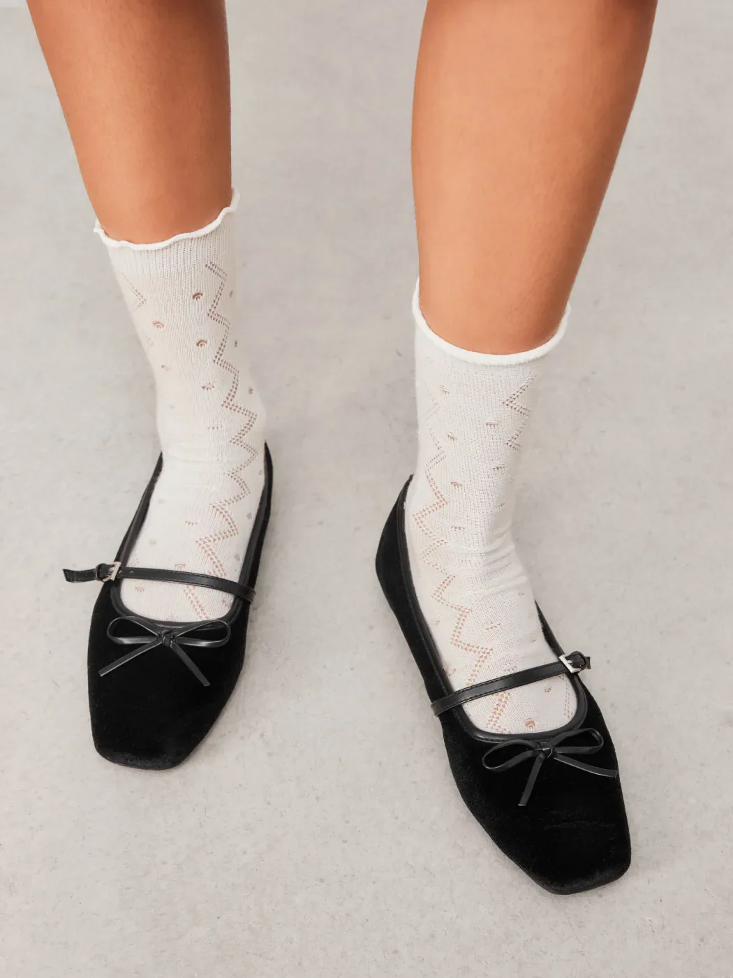 JM Looks Bow Flat Square Toe Mary Jane Shoes - Image 2