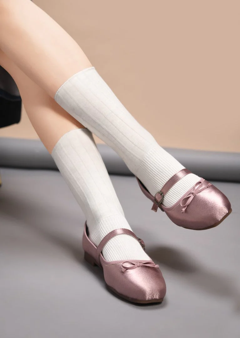 JM Looks Bow Flat Square Toe Mary Jane Shoes - Image 9