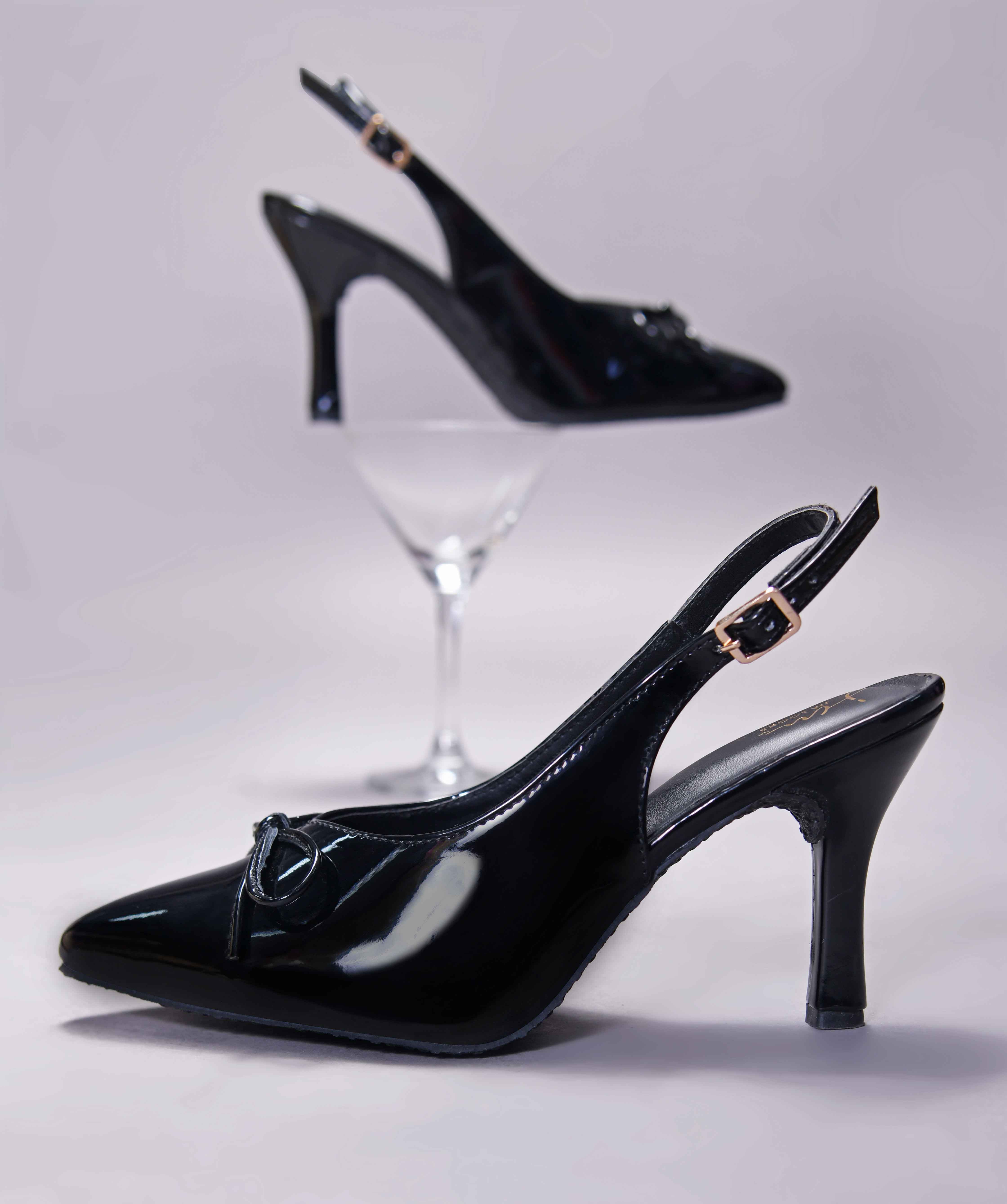Bow Slingback Stiletto Heels Pointed Toe - Image 3