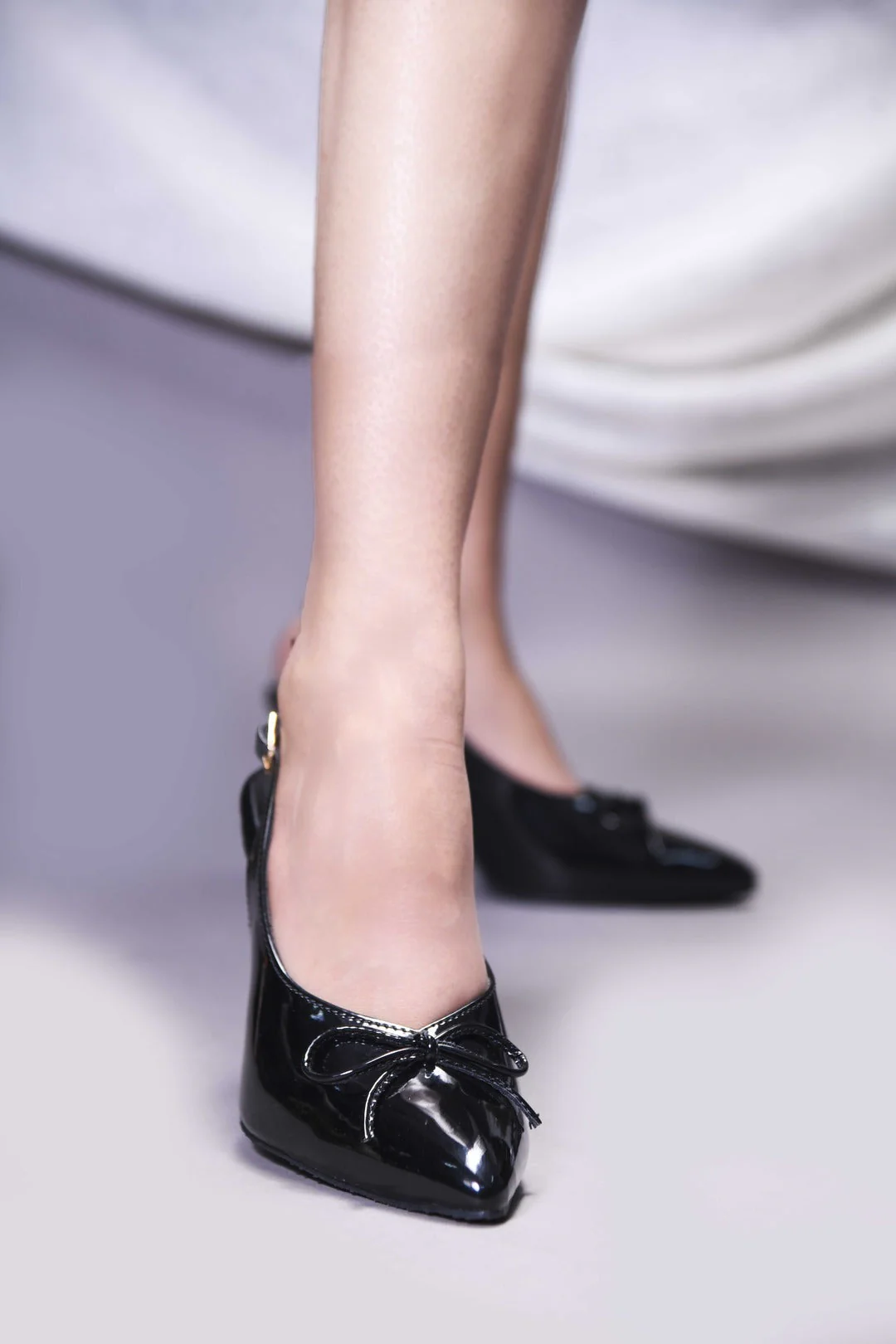 Bow Slingback Stiletto Heels Pointed Toe - Image 11