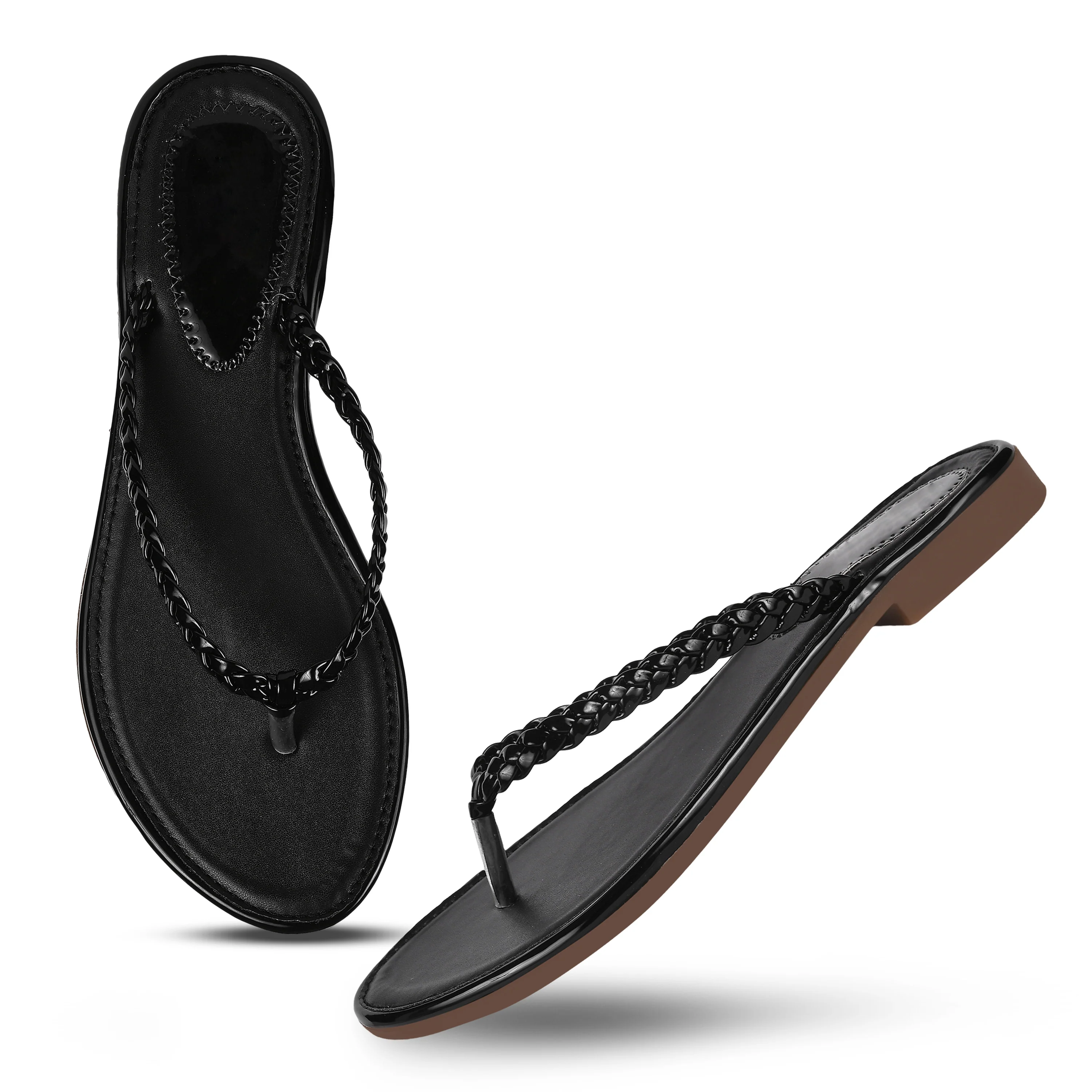 Jm Looks Women's Braided Strap Thong Sandals - Image 2