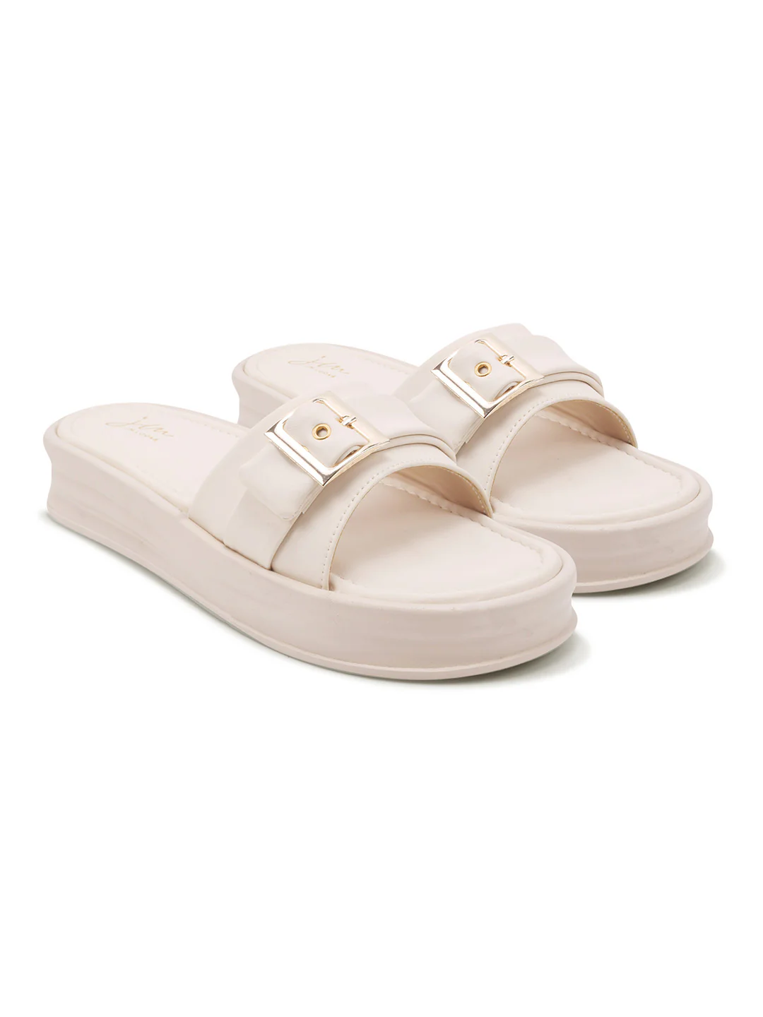 Buckle Strap Platform Slide Sandals for Women Cushioned Comfort - Image 12