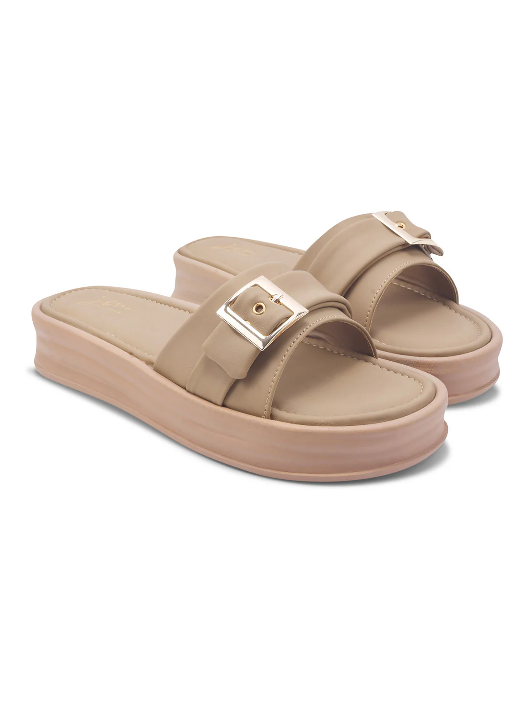 Buckle Strap Platform Slide Sandals for Women Cushioned Comfort - Image 17