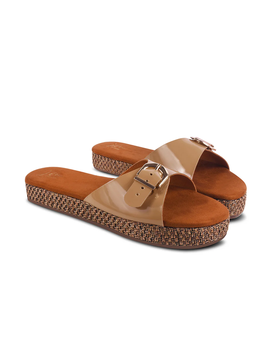 JM Looks Buckle Strap Slide Sandals with Cushioned Footbed - Image 5