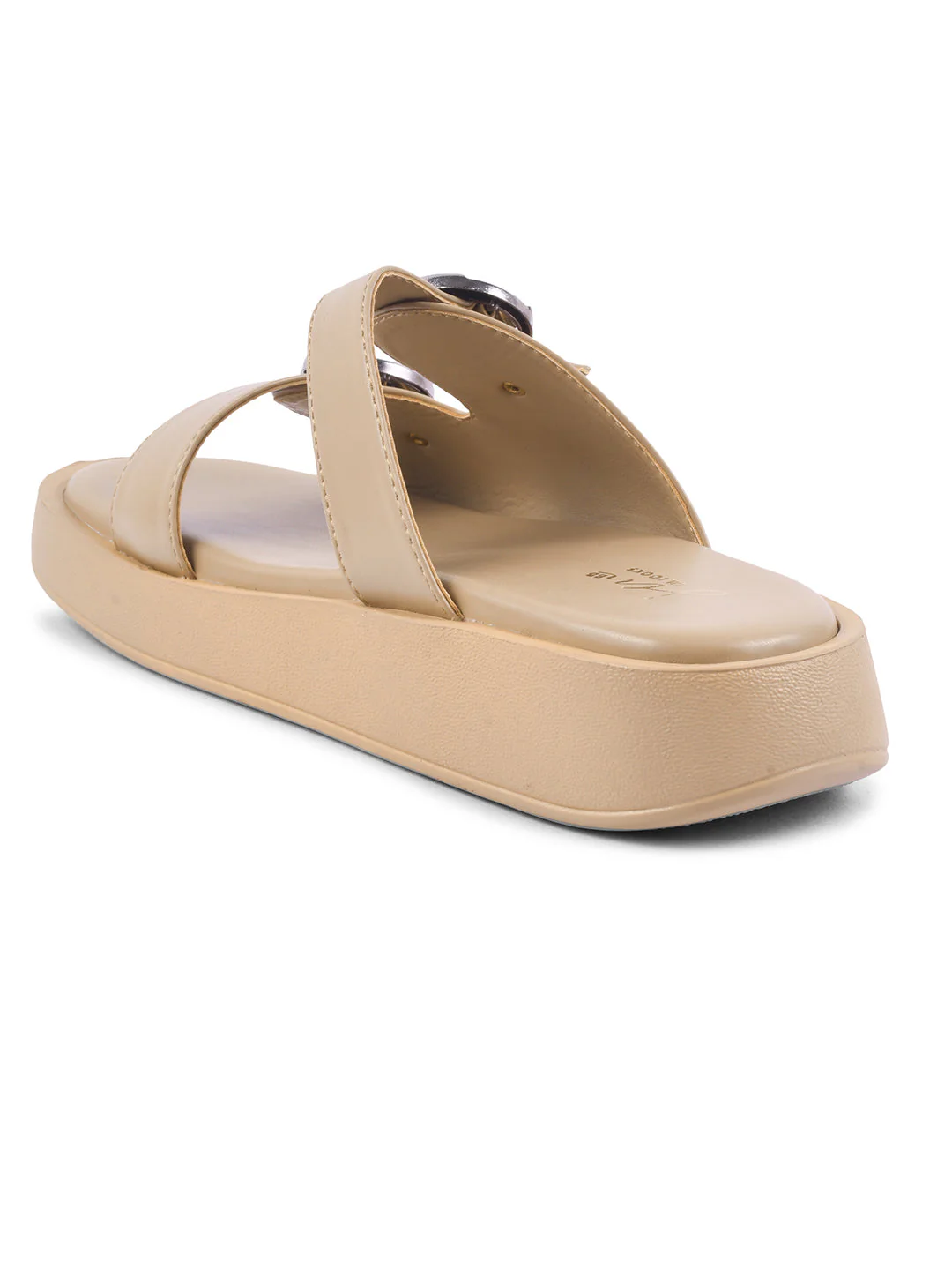 JM Looks Adjustable Double Buckle Platform Slides for Women, Flatform Sole - Image 12