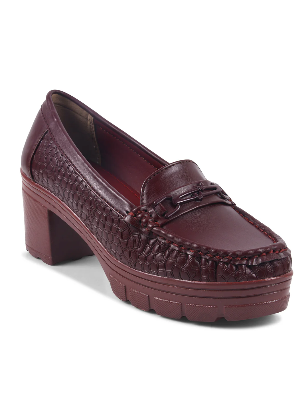 Chunky-Heel Loafer with Textured Sides - JM Looks - Image 18