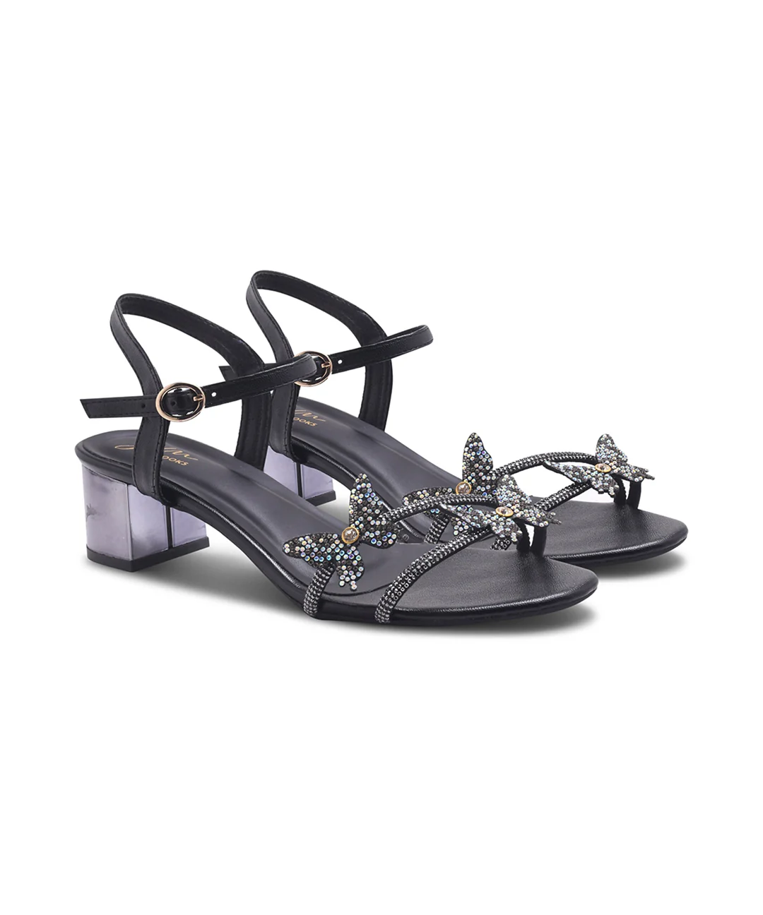 Butterfly Embellished Block Heel Sandals - Image 5