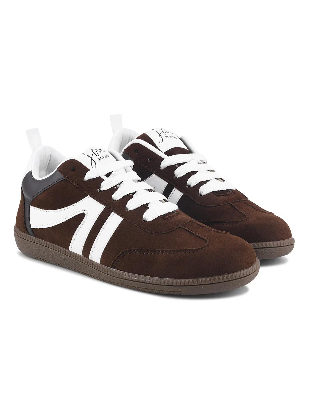 Jm Looks Casual Lace-Up Sneakers with Contrast Stripes - Image 5