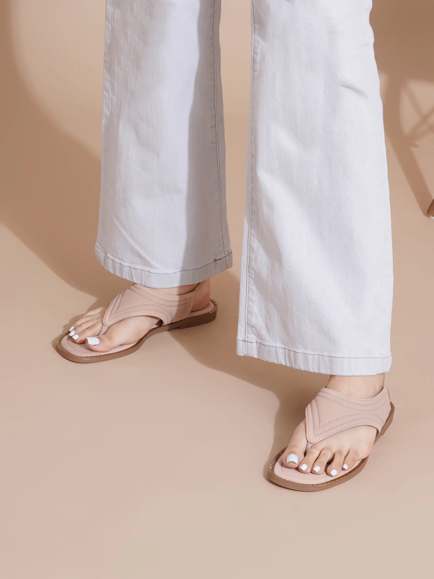 Casual Toe Ring Slippers with Premium Stitch Detailing - Image 16