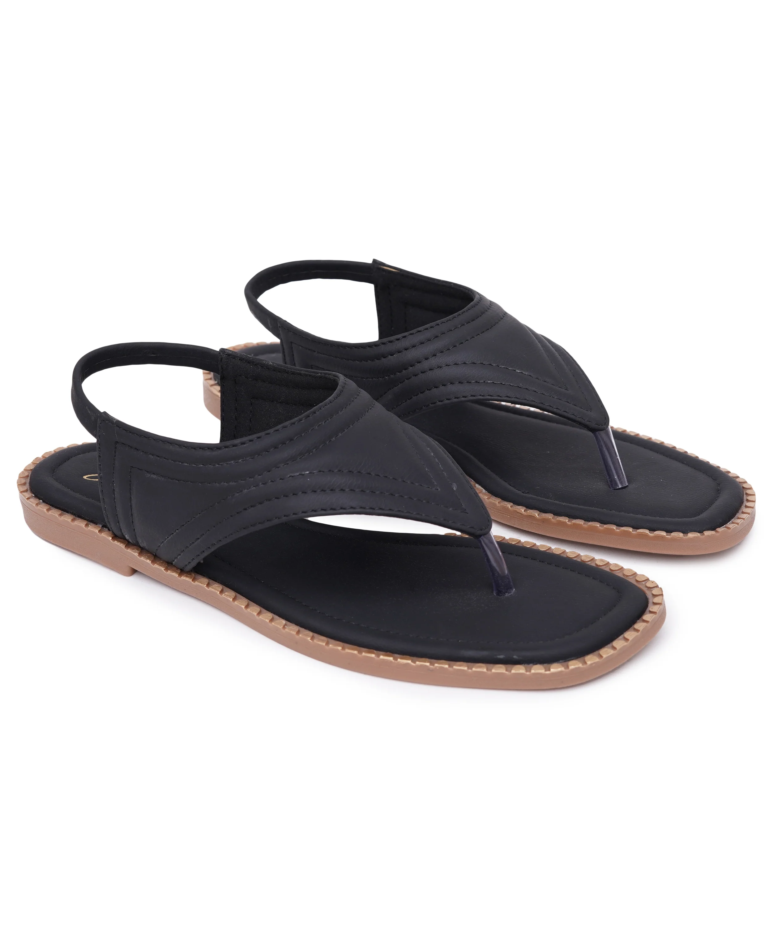 Casual Toe Ring Slippers with Premium Stitch Detailing - Image 6