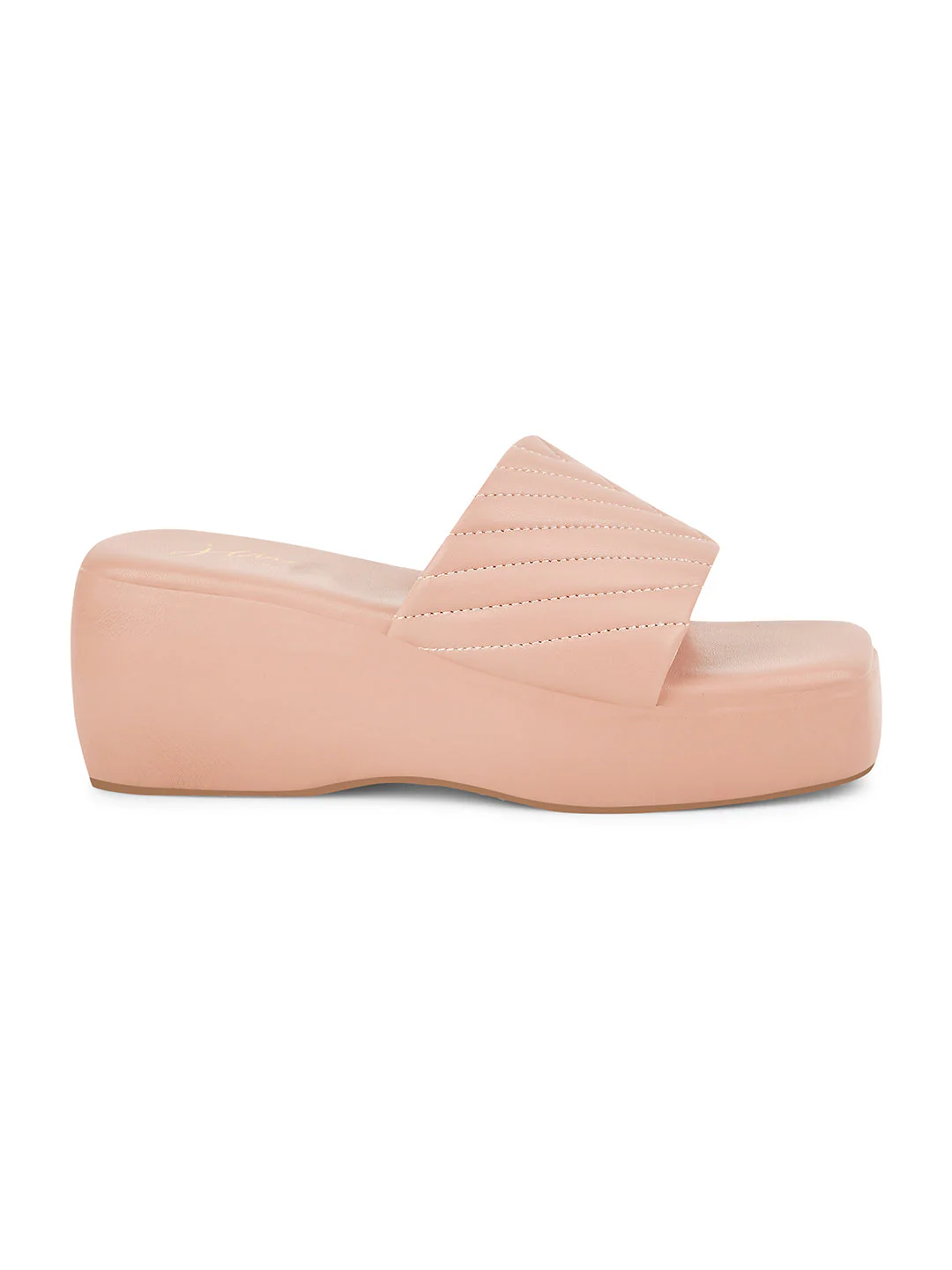 Women Platform Wedge Block Heel Square Open Toe Quilted Sandals - Image 7