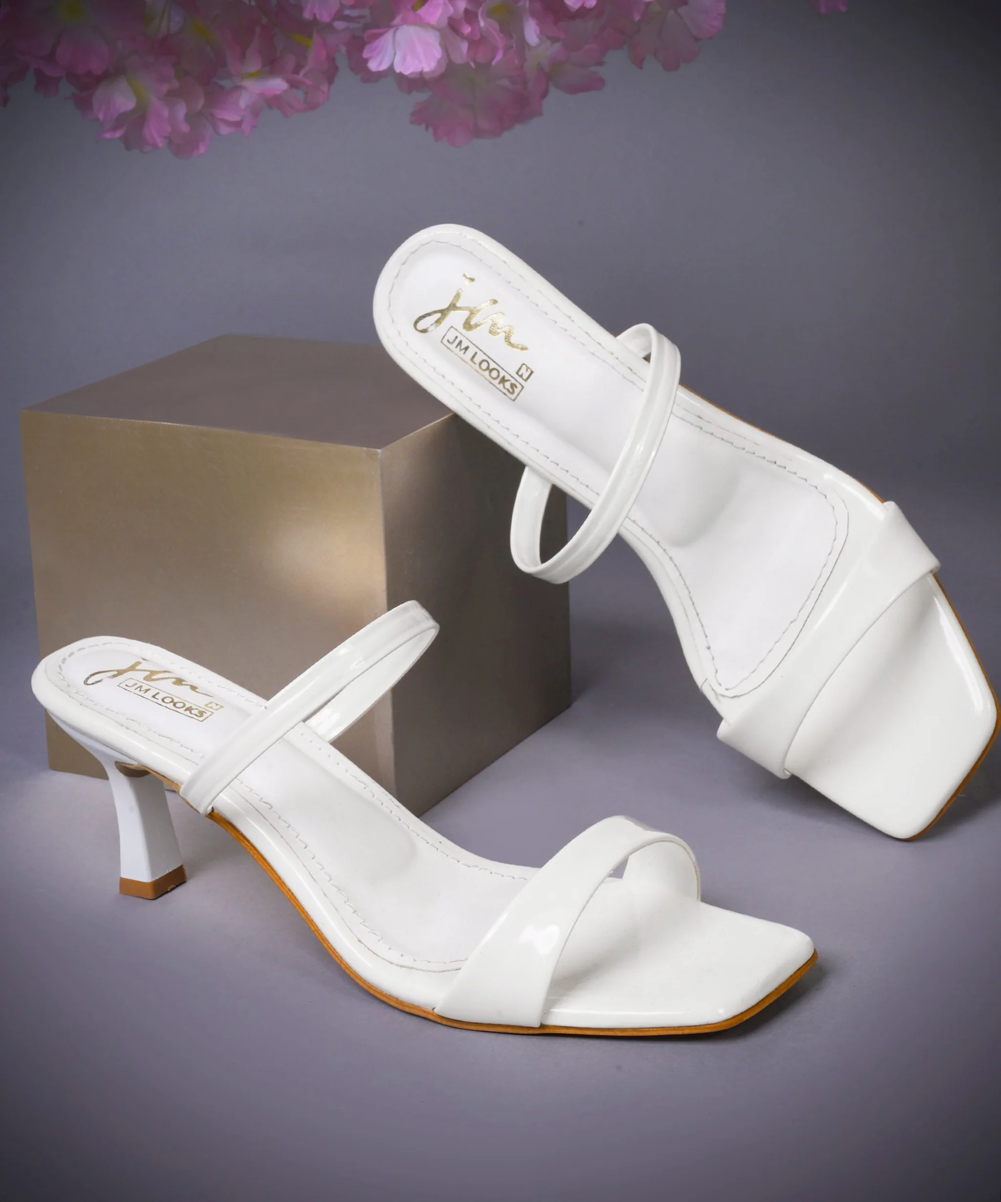 Chic Double Band Mid Heel Sandals - Image 13
