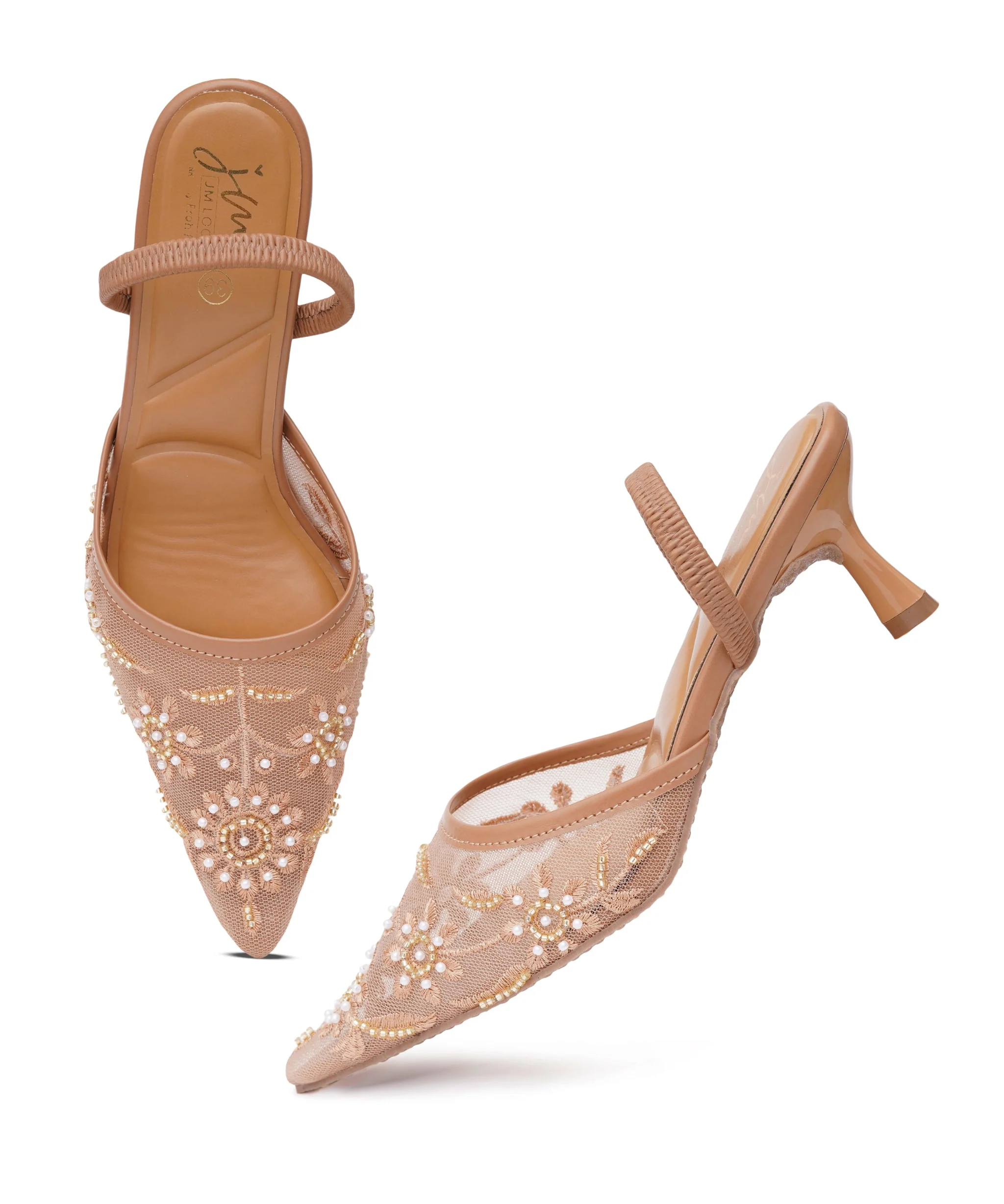 Chic Floral Embroidered Pointed Toe Heel - Image 5