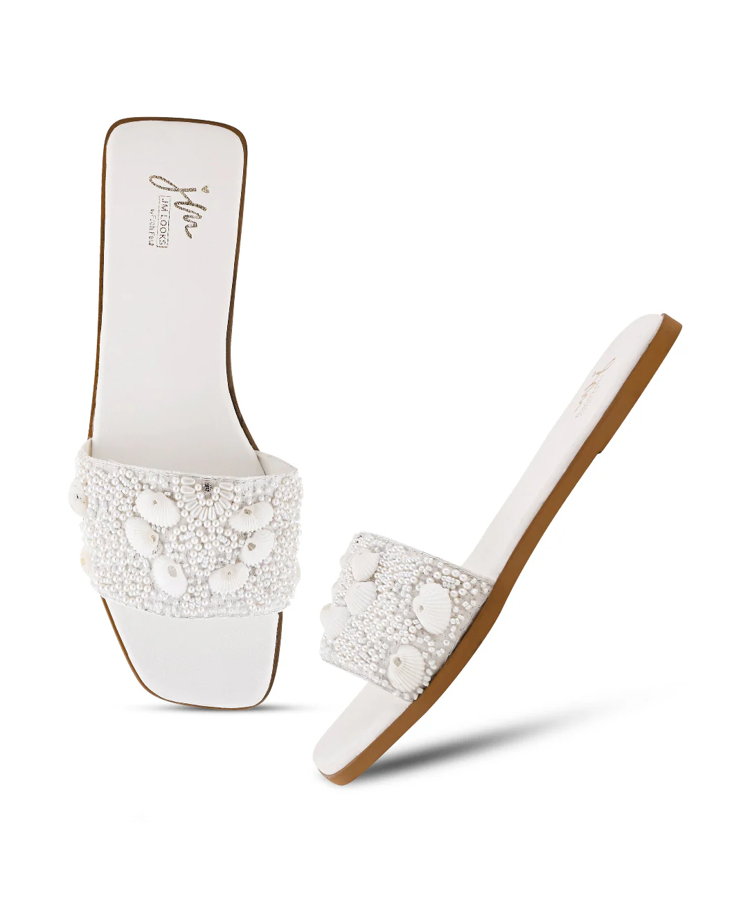 Chic Handcrafted Embellished Slide Flats - Image 17