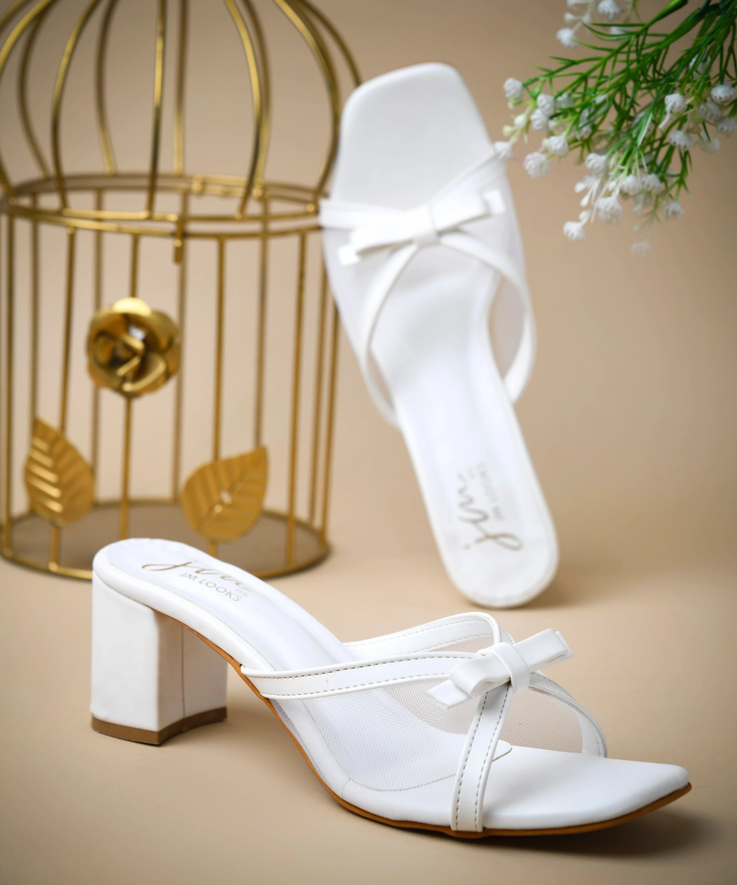 JM Looks Block Sandals Chic Mesh Strap Bow Sandals - Image 16