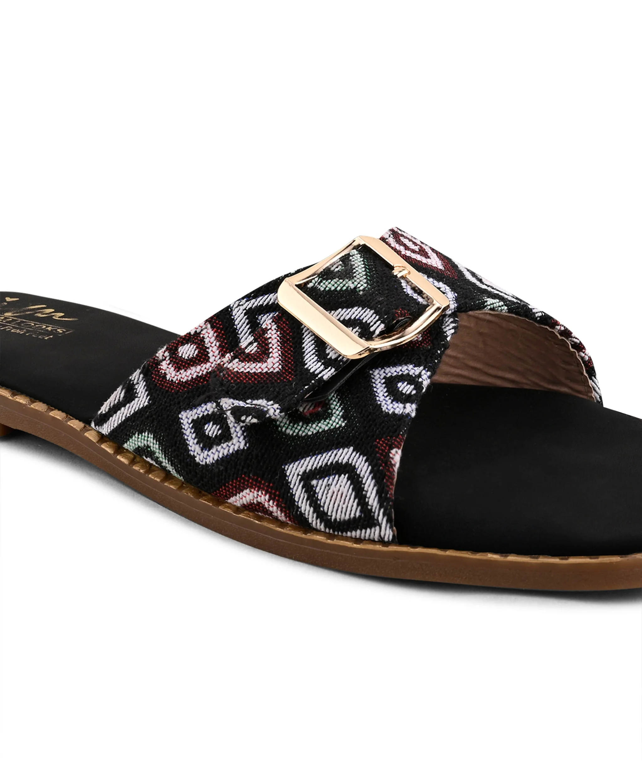 Chic Multicolor Buckle Open-Toe Flats - Image 6
