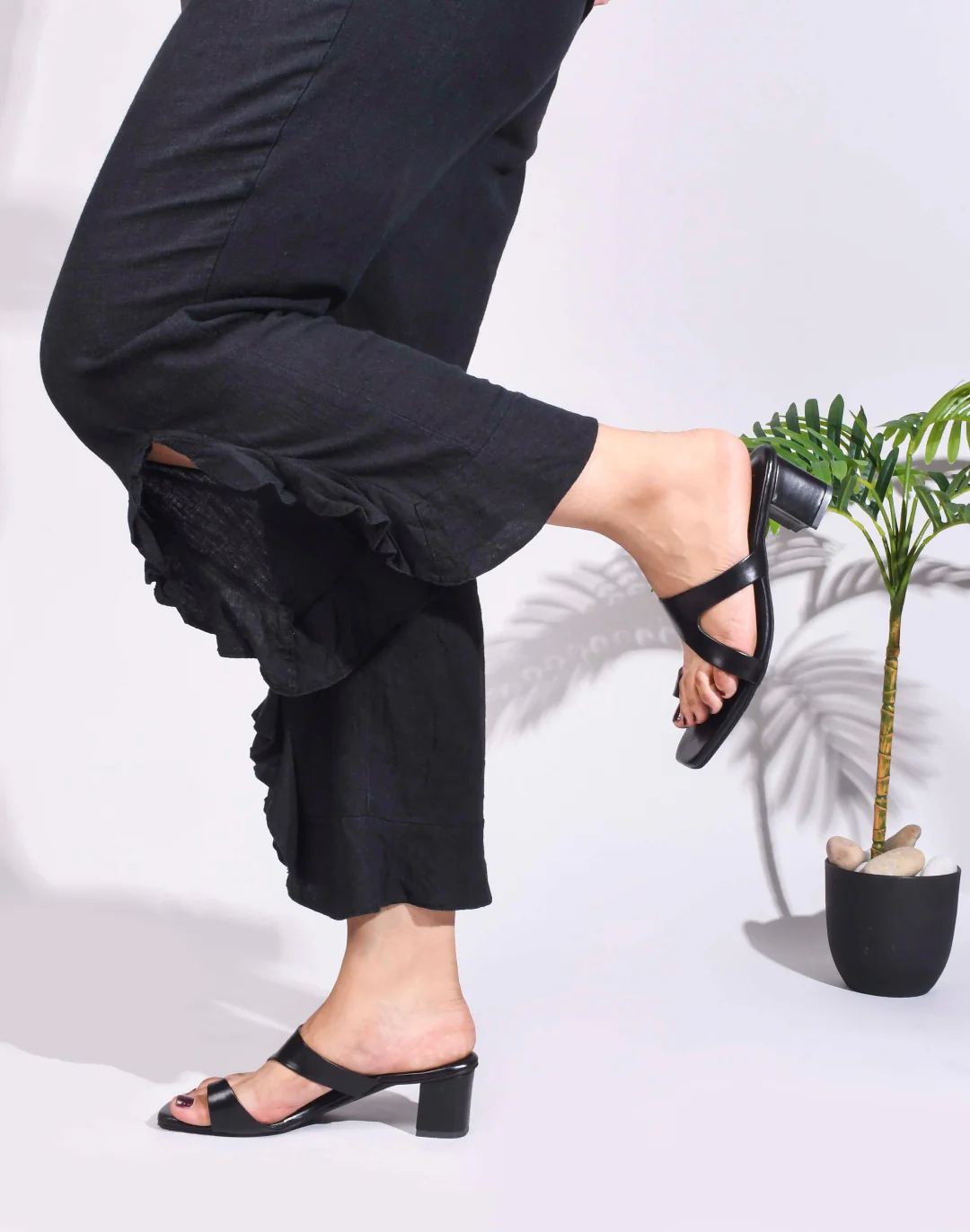 Jm Looks Women's Dual Strap Block Heel Mules - Image 2