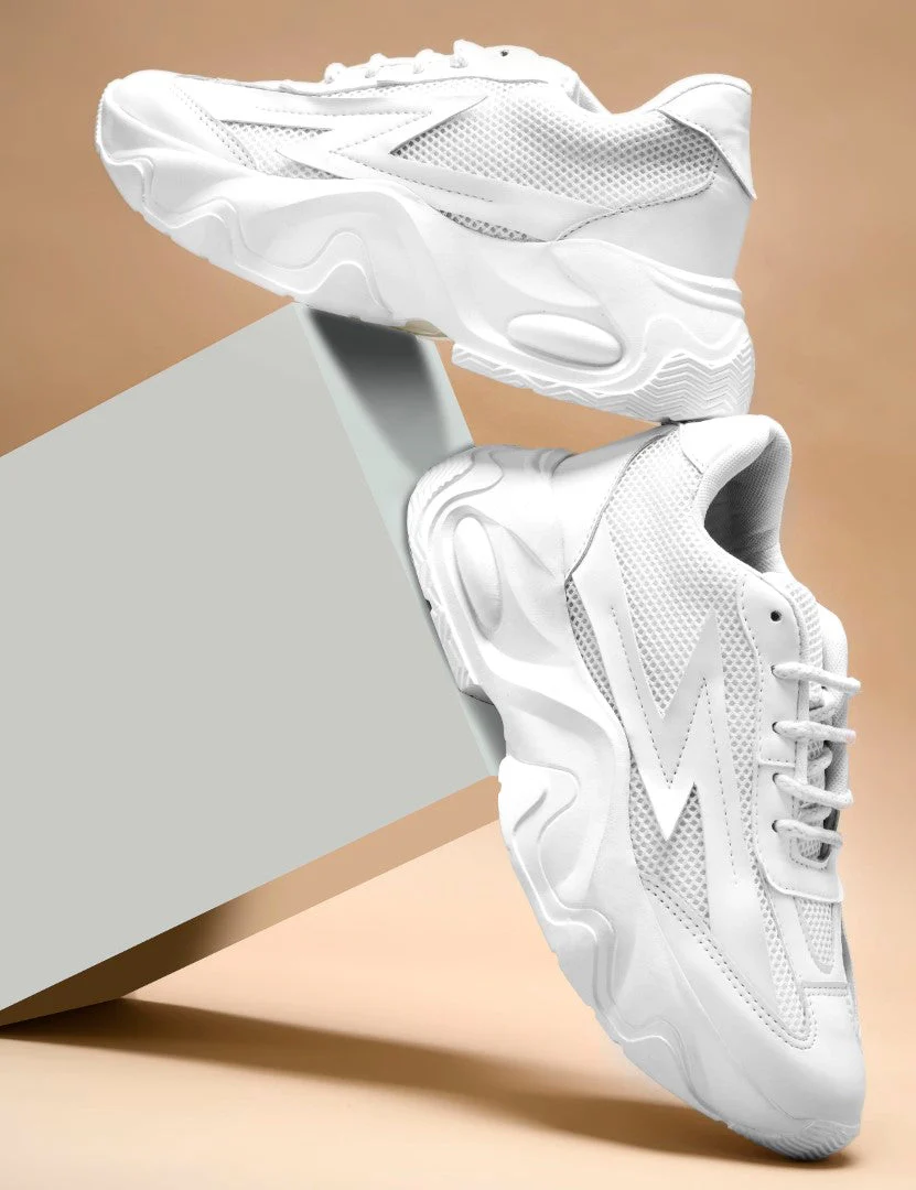 Chunky sole mesh sneakers with bold design - Image 4
