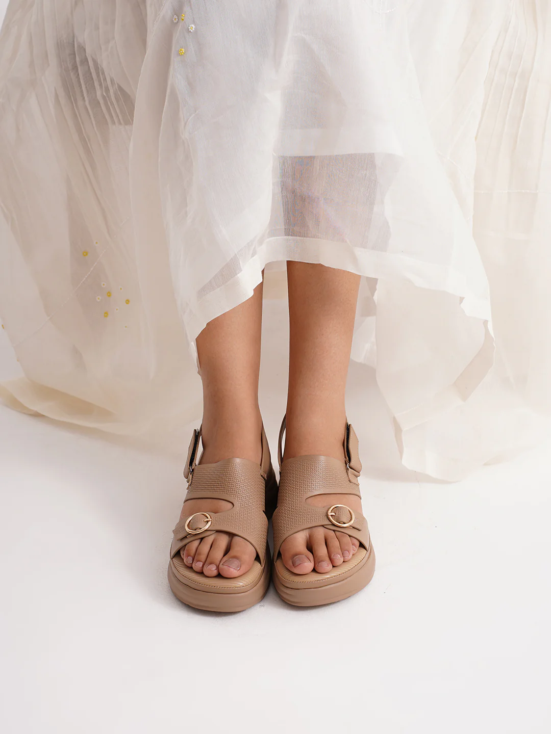 JM Looks Chunky Sole Slingback Sandals with Adjustable Buckle - Image 7