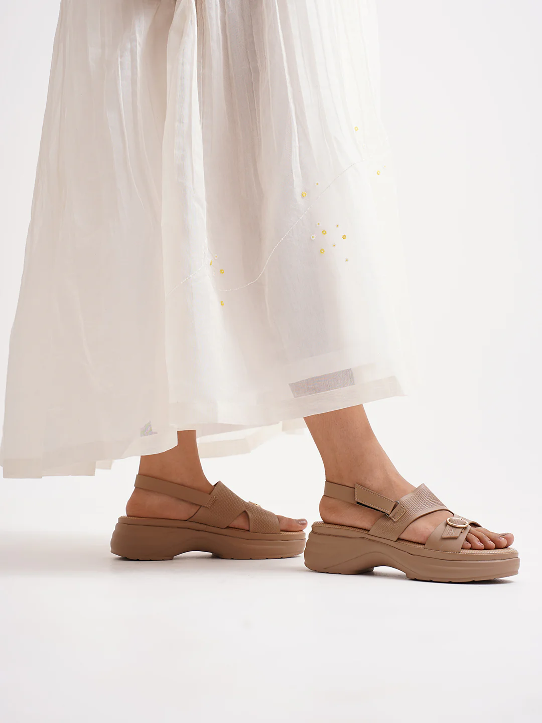 JM Looks Chunky Sole Slingback Sandals with Adjustable Buckle - Image 8