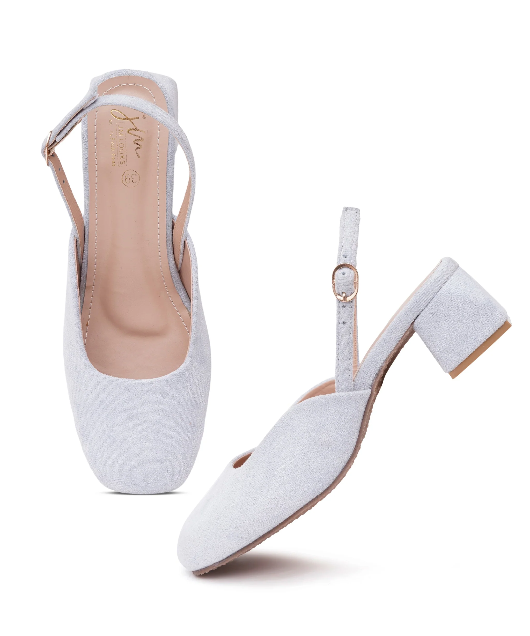 Classic Round Toe Slingback Block Heels - Image 17