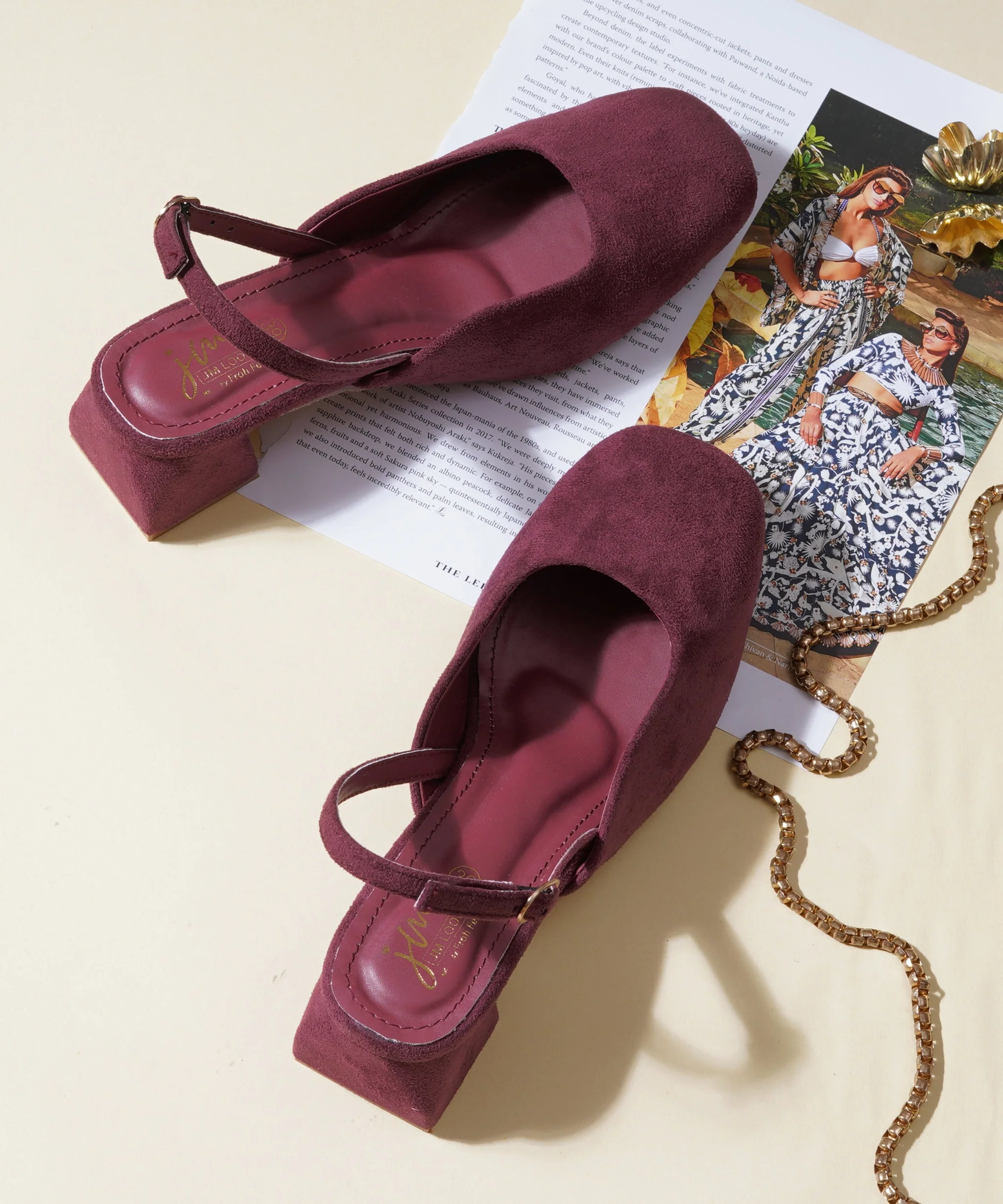 Classic Round Toe Slingback Block Heels - Image 7