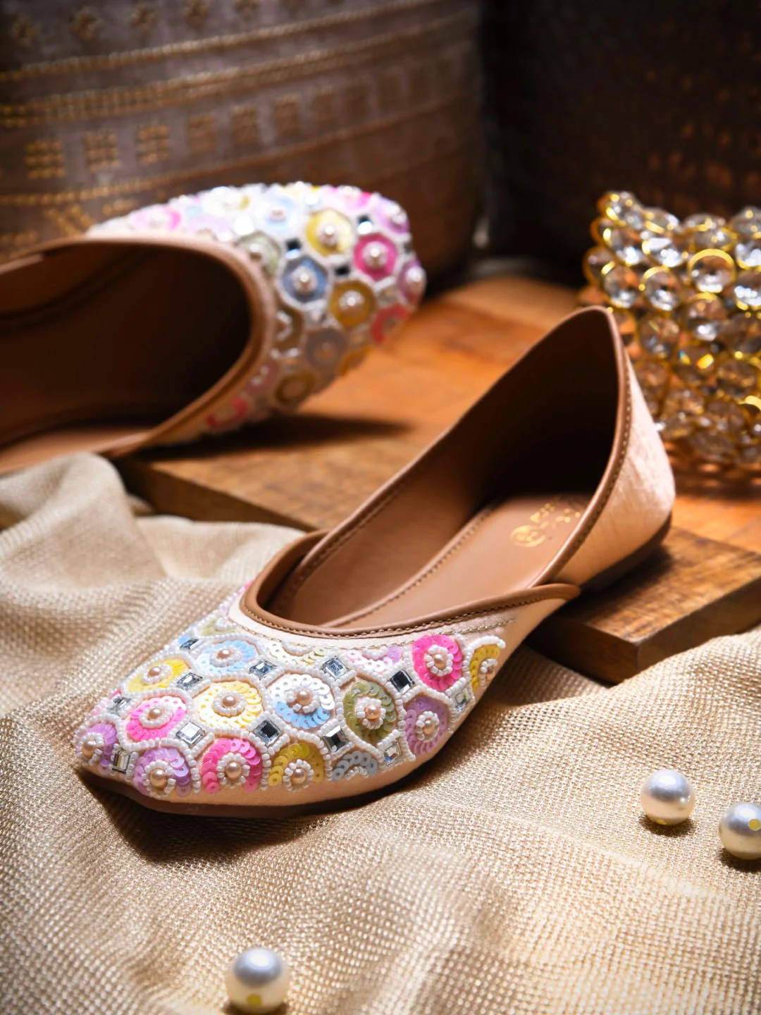 Colorful Handcrafted Traditional Jutti Flat with Soft Sole - Image 7