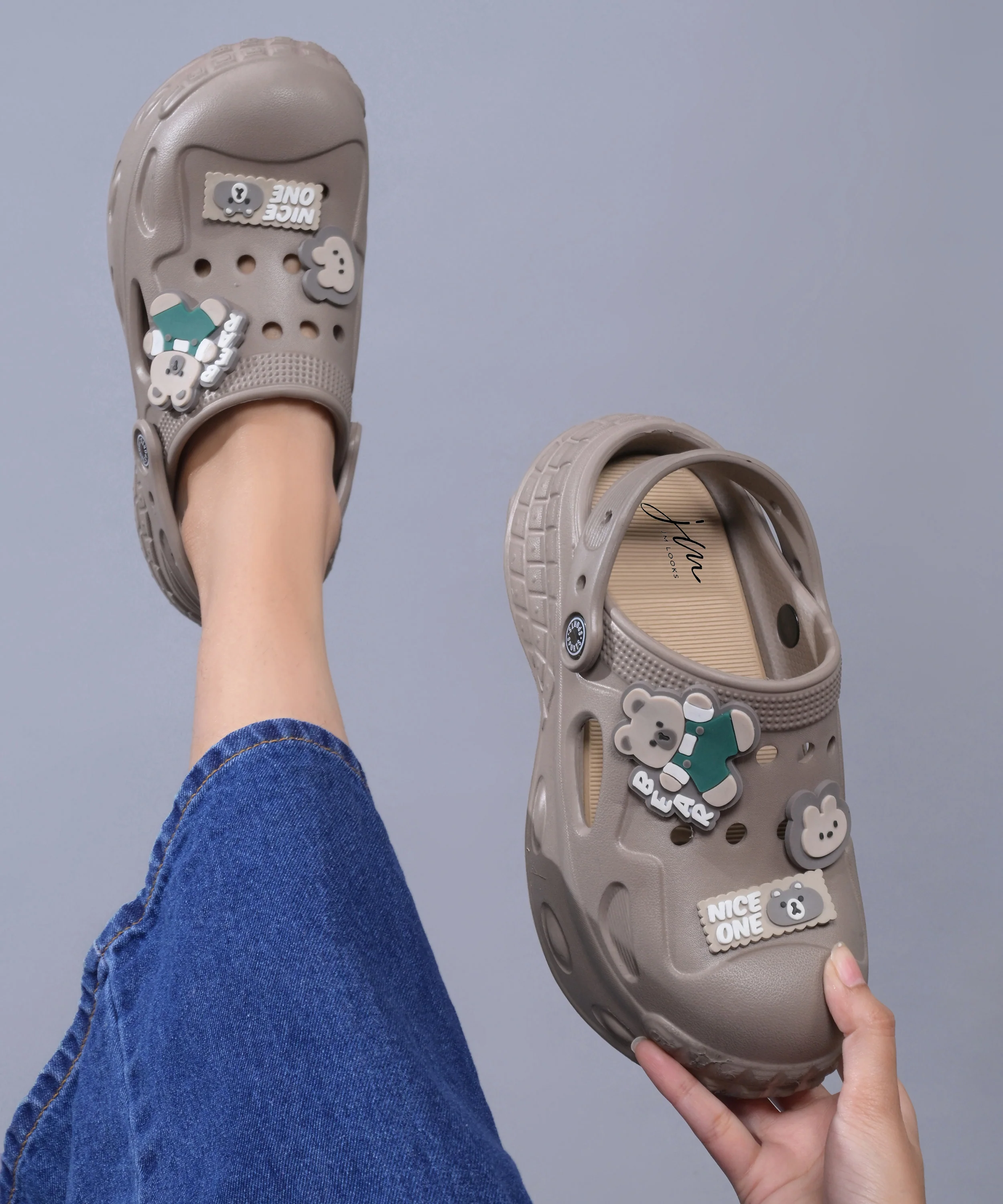 Comfort Clogs with Decorative Teddy Charms - Image 3